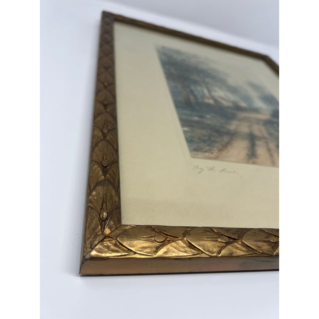 Antique Signed Landscape Lithograph “By the Road,” Circa 190 For Sale In Seattle - Image 6 of 12