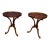 Pair of Traditional Round Mahogany Accent Tables by Leighton Hall - Showroom Samples For Sale