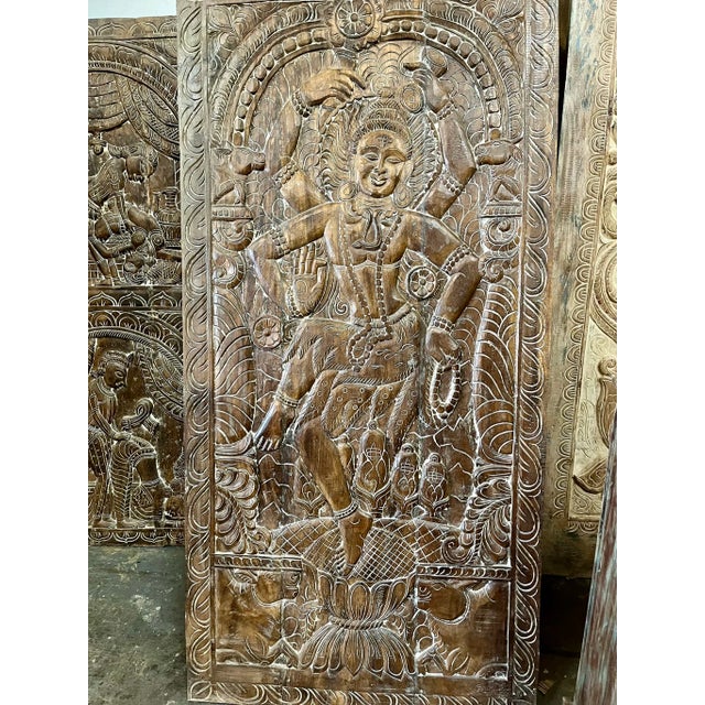 Dancing Shiva Dark Woods Artistic Indian Wall Art Custom Door, 72x35 For Sale In Orlando - Image 6 of 10