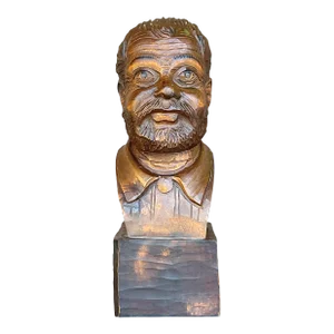 Vintage Spanish Hand Carved Bust of Man