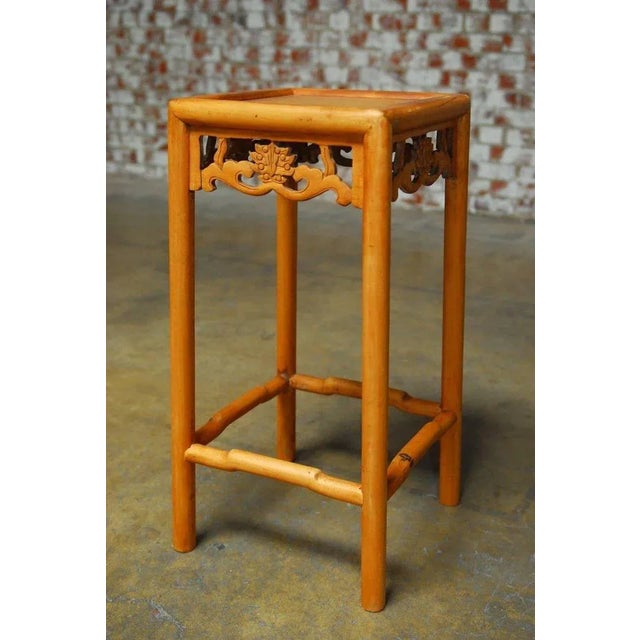 Wood Chinese Lotus Blossom Stacked Nesting Tables - Set of 3 For Sale - Image 7 of 9