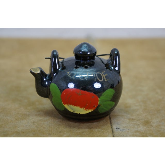 Mid 20th Century Japanese Redware Kitchen Wall Pocket Spice Rack Tea Coffee Shakers Set 8" For Sale - Image 12 of 18