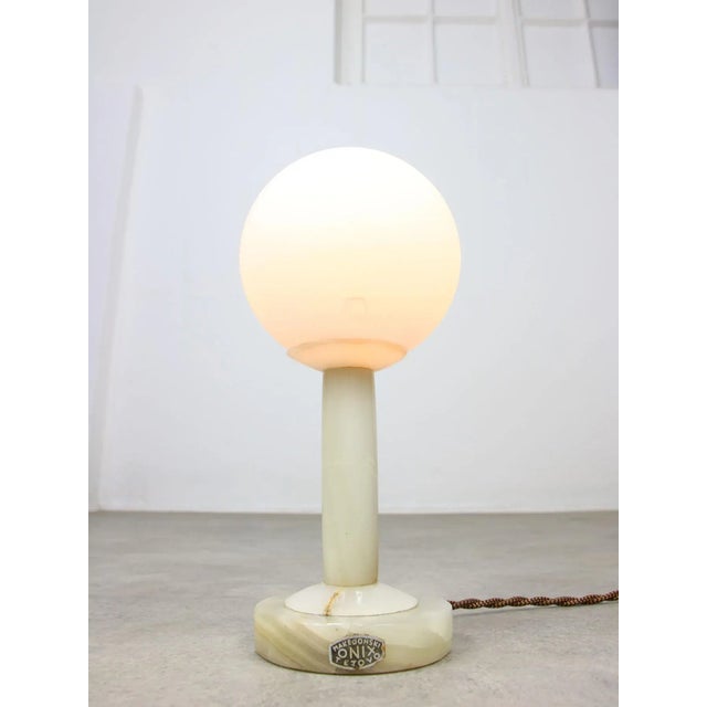 Vintage Table Lamp in Onyx and Opaline, 1960s For Sale - Image 11 of 11