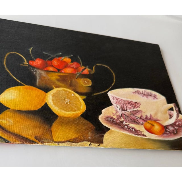 Oil Painting on Canvas of High Tea For Sale - Image 9 of 12