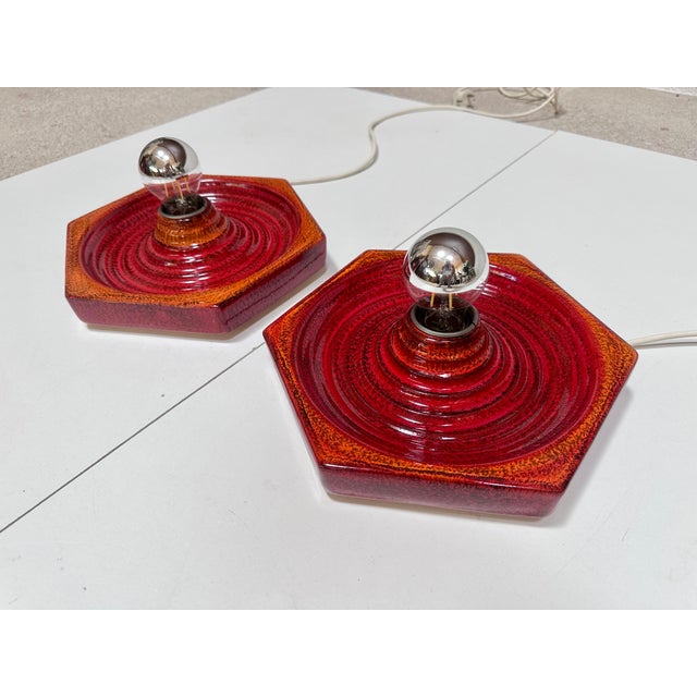 Ceramic Wall Lights from Hustadt Leuchten, Germany, 1970s, Set of 2 For Sale - Image 4 of 18