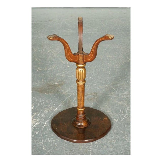 Vintage Chinoiserie Hand-Painted Ebonised Pedestal Side Table For Sale - Image 9 of 10