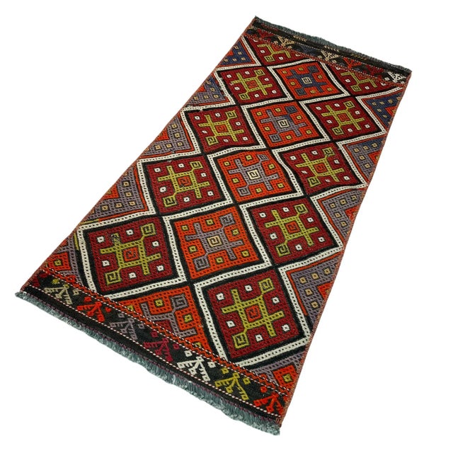 1960s Vintage Turkish Mini Kilim Rug For Sale - Image 5 of 11