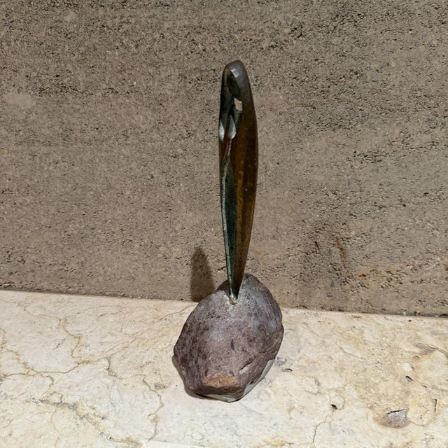 1970s 1970s Republic Ireland Modernist Bronze Madonna & Child Sculpture For Sale - Image 5 of 8