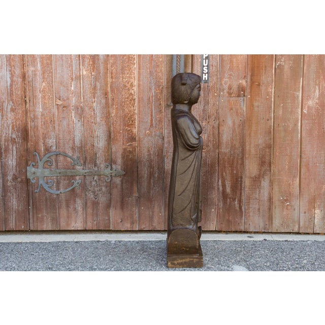 19th Century Hand Carved Black Stone Imperial Statue For Sale - Image 9 of 13