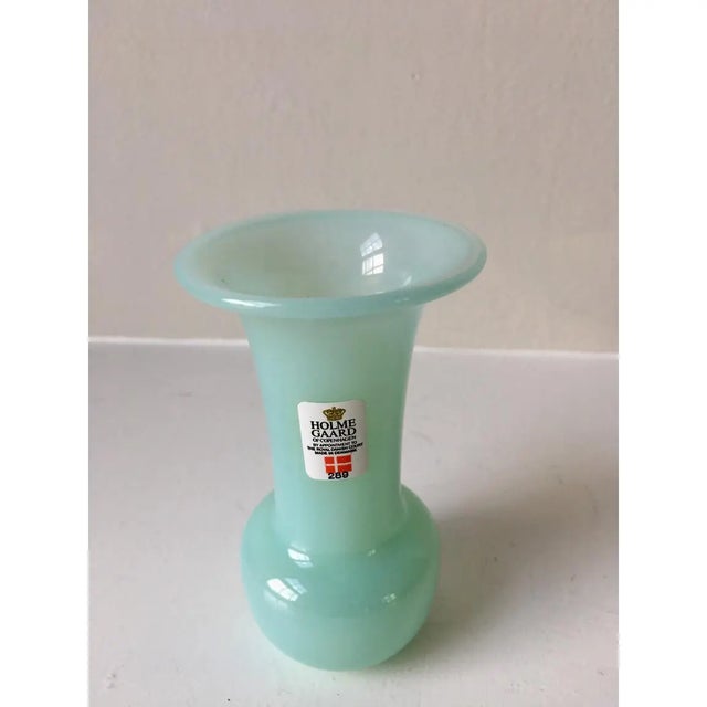 Petite postmodern vase by Michael Bang for Holmegaard Handblown glass Beautiful opaline mint color Excellent vintage...