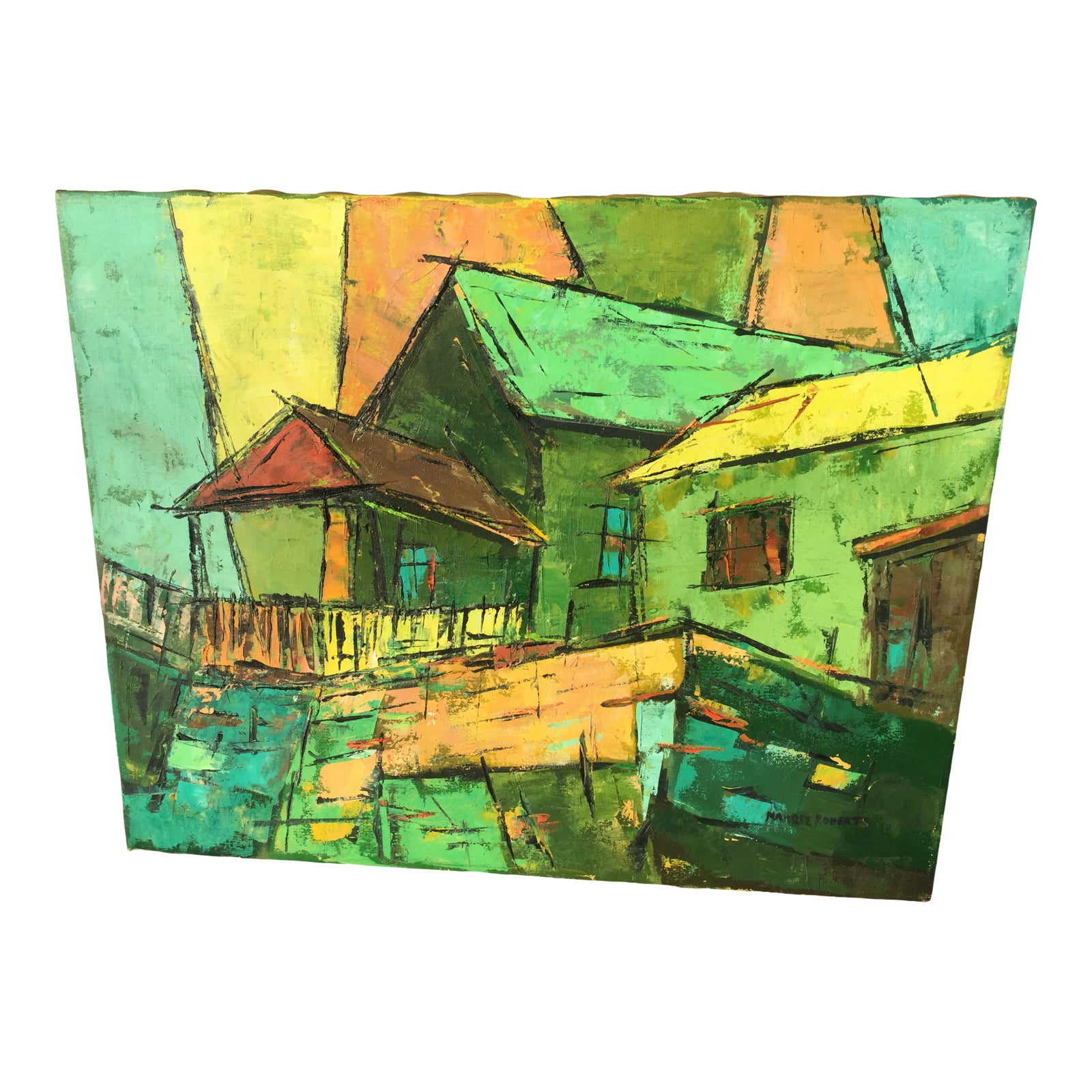 Late 20th Century Original Abstract House Painting Chairish