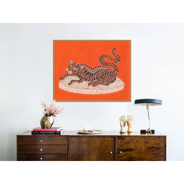 Contemporary Andrew the Big Cat by Willa Heart in Gold Framed paper, Medium Art Print For Sale - Image 3 of 4