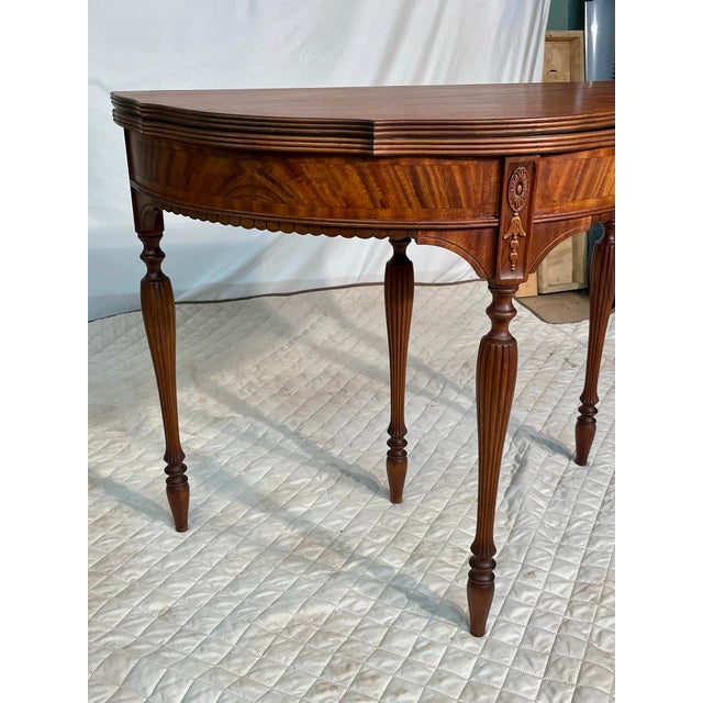 American 1950s Mersman Mahogany Card/Game Table in Regency Style For Sale - Image 3 of 12
