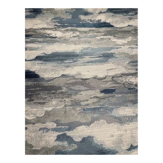 Caracole Modern Tranquil Blue Clouds Designer Fabric 8335-09cc--4 Yards For Sale
