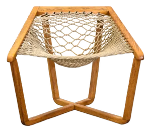1970s Modern Oak Net Chair