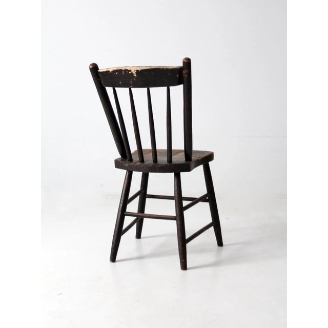 Antique Floral Painted Plank Seat Chair For Sale - Image 10 of 12