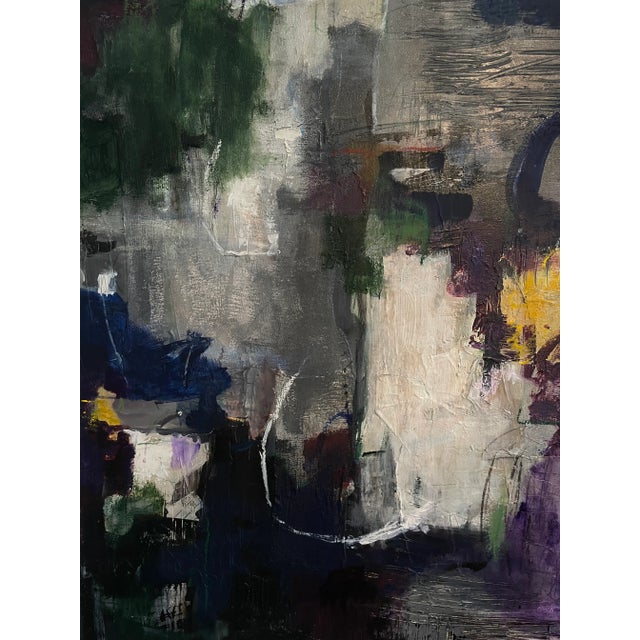 Dark Gray Large Contemporary Abstract Expressionist Painting in Jewel Tones "Resolution" by Michele Zuzalek For Sale - Image 8 of 11