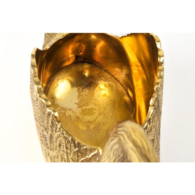 Vintage Hollywood Regency Large Brass Swan Planter Pot For Sale - Image 4 of 15