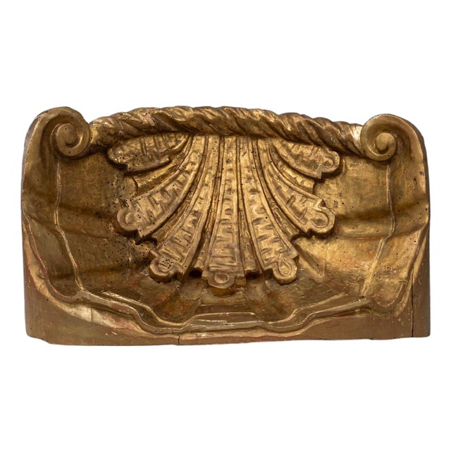 1800s French Gilded Wood Ornament For Sale
