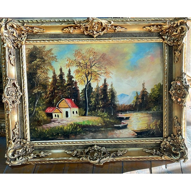 Bring the peaceful charm of the countryside into your home with this scenic landscape artwork, featuring a charming...