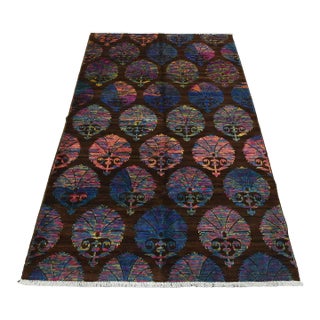 Gabbeh Rug 4’10” X 7’5” Brown Wool Modern Hand-Knotted Oriental Carpet For Sale
