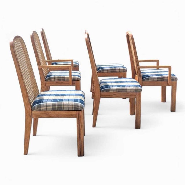 Postmodern Cane Back Dining Chairs by Douglas, Set of 6, 1980s For Sale - Image 12 of 18