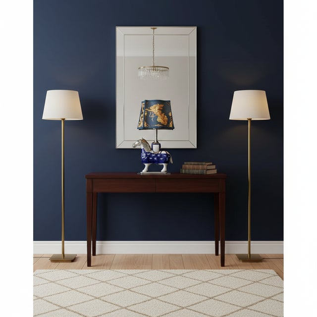 This exquisite vintage porcelain horse lamp is a perfect statement piece for luxury home decor and vintage collectors....