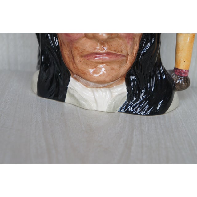 Black 1980s English Royal Doulton Geronimo Apache Indian Leader Character Toby Jug For Sale - Image 8 of 14