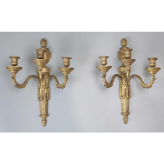 Gold Neoclassical Mazarin Wall Sconces, Set of 2 For Sale - Image 8 of 8