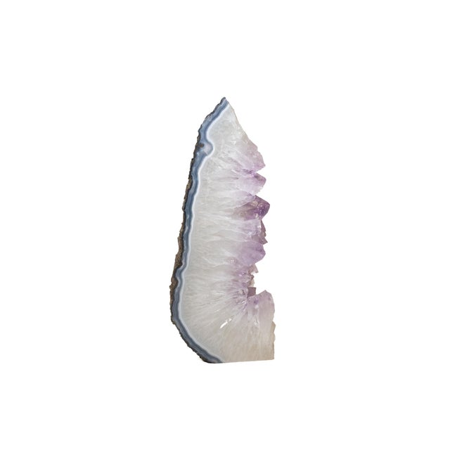 1980s Organic Modern Quartz, Amethyst and Agate Tall Sculpture For Sale - Image 5 of 18