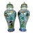 Pair of Mid 20th Century Chinese Porcelain Famille Rose Reproduction Foo Dog Temple Jars For Sale