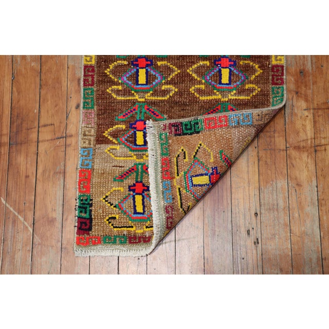 Folk Art Vintage Zabihi Collection Mini Turkish Rug - 1'5" x 3'1" For Sale - Image 3 of 6