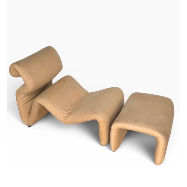 Etcetera Lounge Chair and Ottoman by Jan Ekselius for J.O. Carlsson, Sweden, c. 1970 Measures 41” deep 25” wide 31” tall...