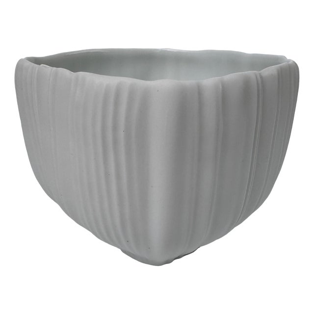Pleated Bowl in White by Martin Freyer for Rosenthal Studio Linie, 1992 For Sale