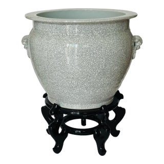 Impressive Chinese Porcelain Planter With StandImpressive For Sale
