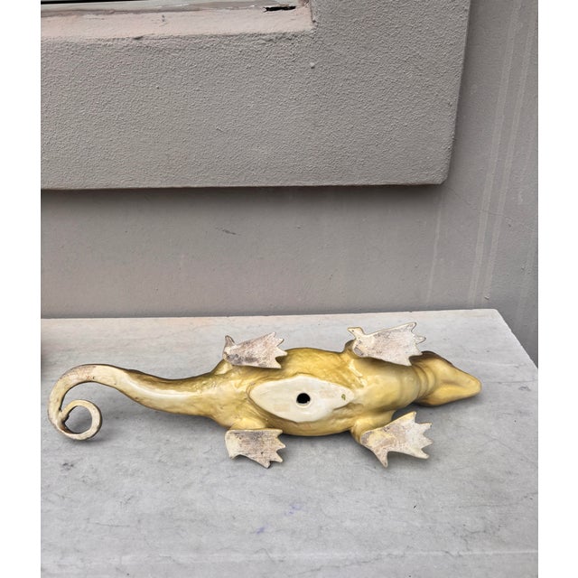 Large French Majolica Lizard Vallauris Circa 1950 For Sale - Image 11 of 12