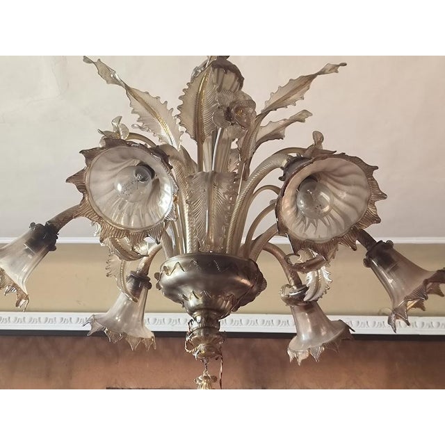 Murano Glass Chandelier, Italy, 1930s For Sale - Image 3 of 6
