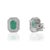 Metal 1.3Ct Emerald and Diamond Double Halo Stud Earrings in 14k Gold- A Pair For Sale - Image 7 of 16