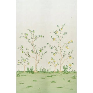 Schumacher Citrus Blossom 2 Panel Set Wallpaper In Cream For Sale