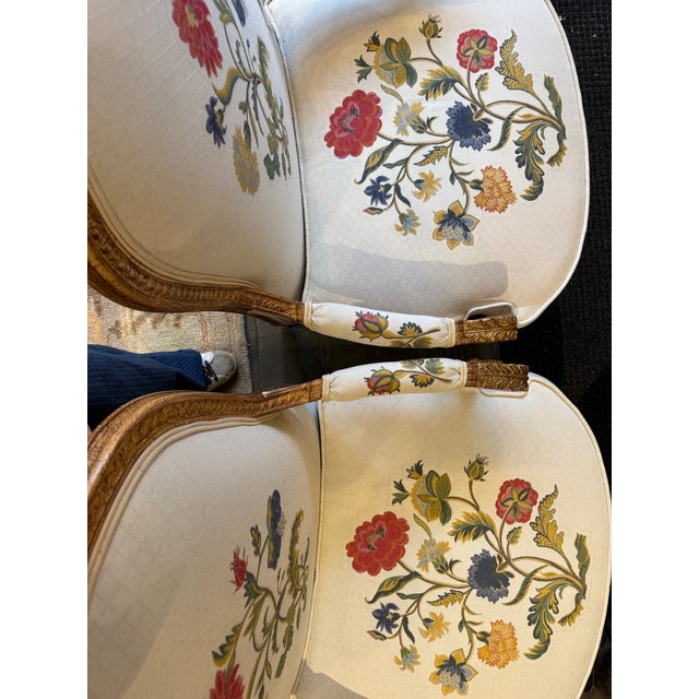 Late 19th Century Antique French Louis XVI Style Gilded Wood Side Chairs For Sale - Image 5 of 11