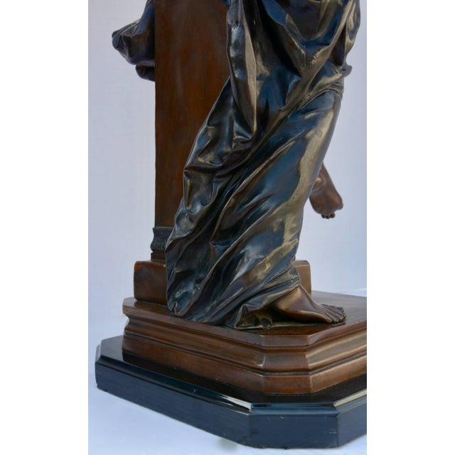 19th Century Le Melodie Bronze Statue by Albert-Ernest Carrier-Belleuse For Sale - Image 9 of 11
