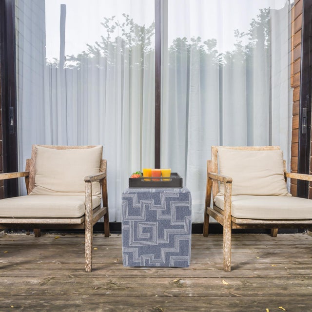Indoor/Outdoor Universal Cube Syros Denim For Sale - Image 9 of 9