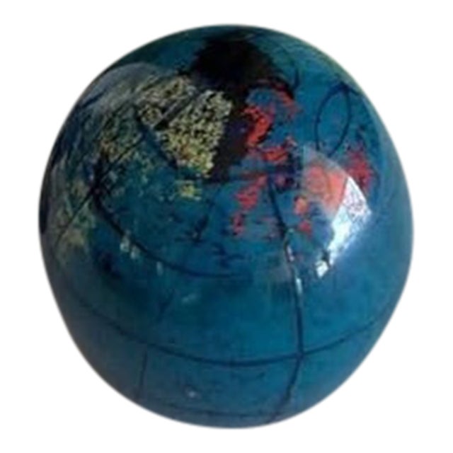 Abstract Art Glass Sphere MCM Colorful Decor Piece For Sale