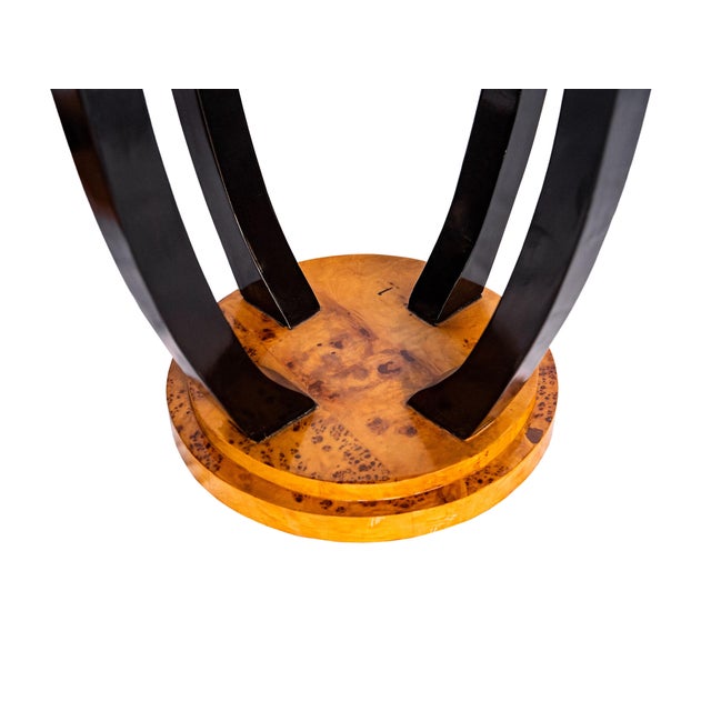 Vintage Art Deco Style Burl and Lacquer Side Tables, a Pair For Sale - Image 6 of 11