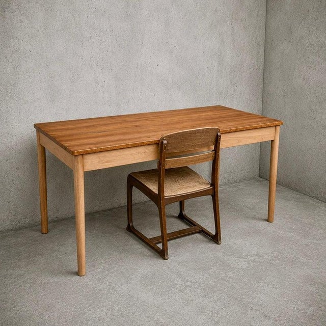 Mid-Century Modern Blonde Elm and Beech Desk Table and Bentwood Chair from Ercol, 1960s, Set of 2 For Sale - Image 11 of 11