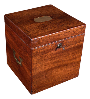Antique Four Decanter Storage Box, English, Bottle Case, Bramah Lock, Georgian