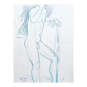 1985 James Bone Male Nude Drawing