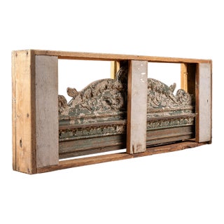 Late 19th Century Victorian Painted Cast Iron Architectural Pediment For Sale