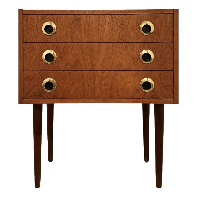 Small Danish Teak Nightstand For Sale