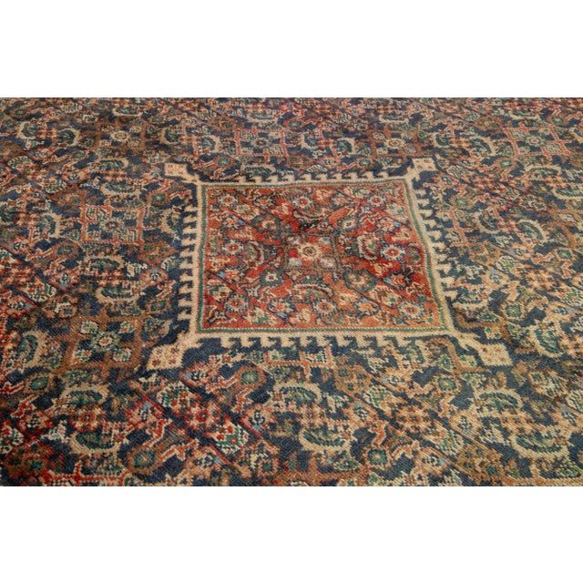 Blue Persian Mahal Handmade Medallion Wool Rug From the 1960s For Sale - Image 9 of 9